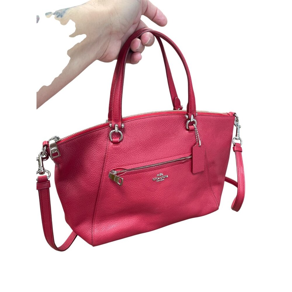 Coach Edie Womans Red Leather Pebbled Crossbody Handbag SKU 9496 - Picture 15 of 16